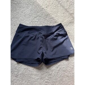MPG Sport Womens Navy 2-in-1 Running Shorts with Liner Rear Zip Pocket Size S